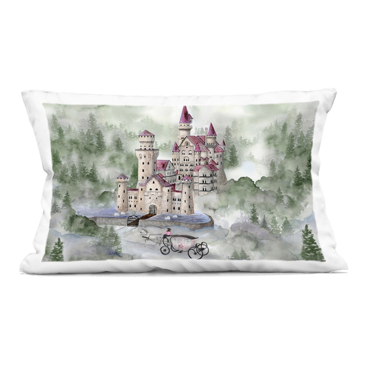 Stupell Industries Elegant Carriage to Castle Indoor Pillow, 14 x 7 x 20